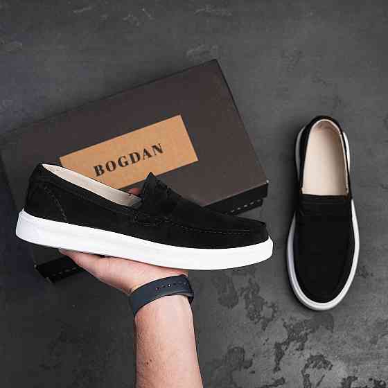 Мужские кожаные лоферы Urban Style Black Київ