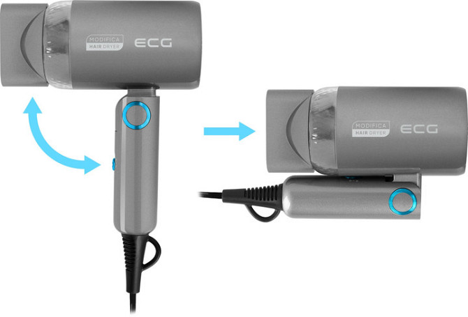 Фен ECG Modifica Grigio Piccolo 1200 Вт серый Київ - зображення 6