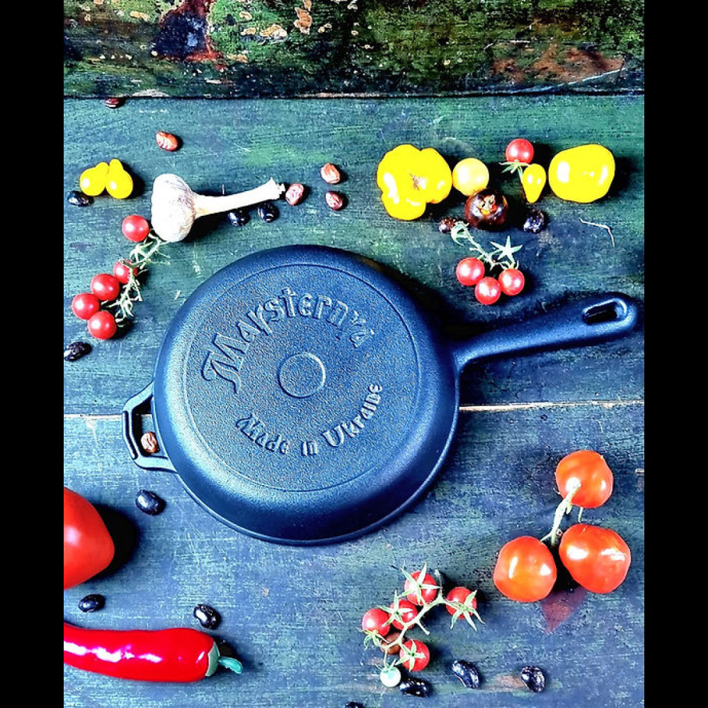 Сковорода чугунная Maysternya с литой ручкой 22*4 см Т2012 Одесса - изображение 8