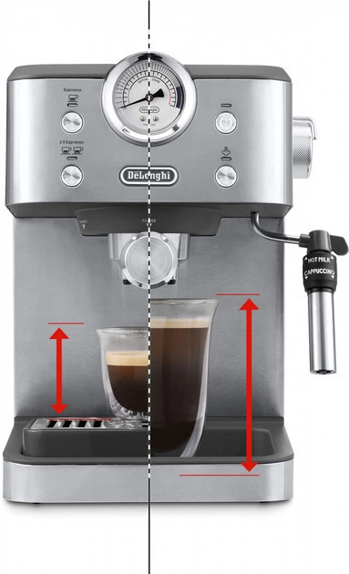 Кофеварка рожковая Delonghi Linea Classic EM450.M 1325 Вт серебристая Київ - зображення 2