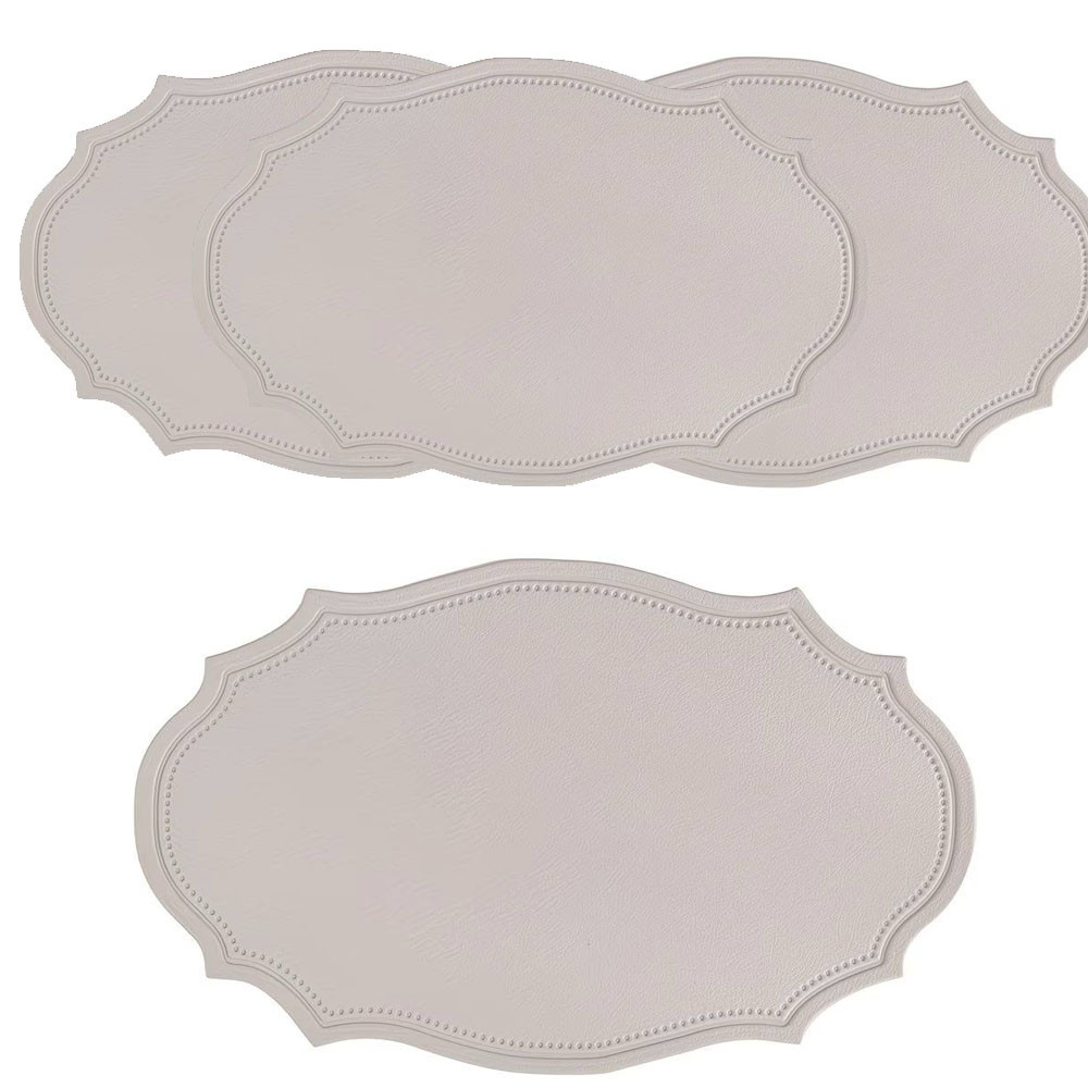 Подставки под тарелку Leeseph 30*43см 4шт серые овальные Одеса - зображення 6
