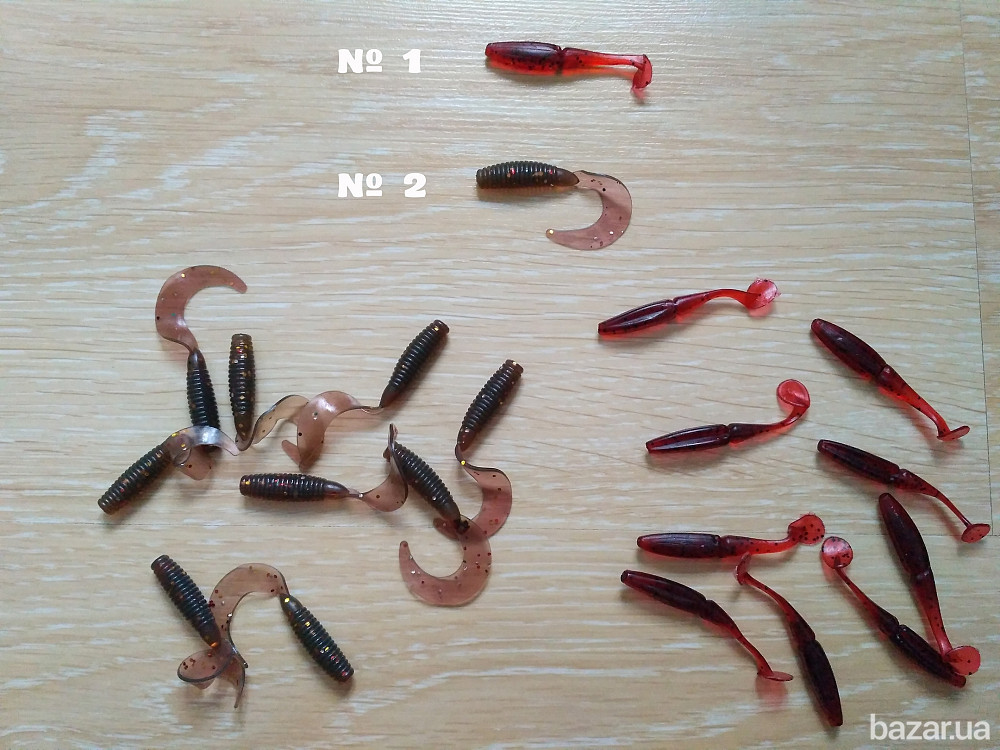 Силиконовые твистера приманки 10 шт.разные Бориспіль - зображення 2