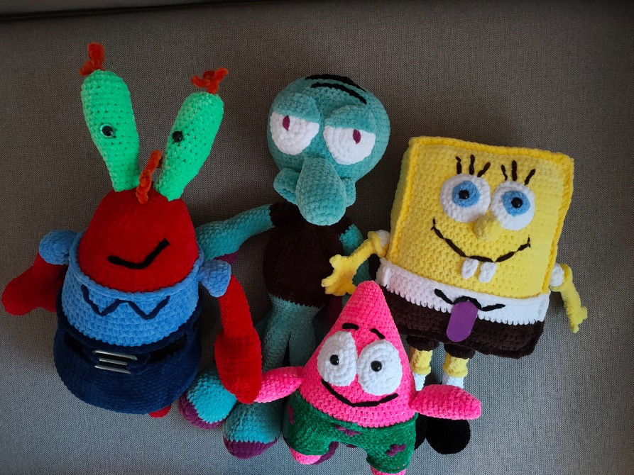 Іграшка Патрік 26 см Губка Боб квадратні штани в'язана ручна робота Нововолинськ - зображення 3