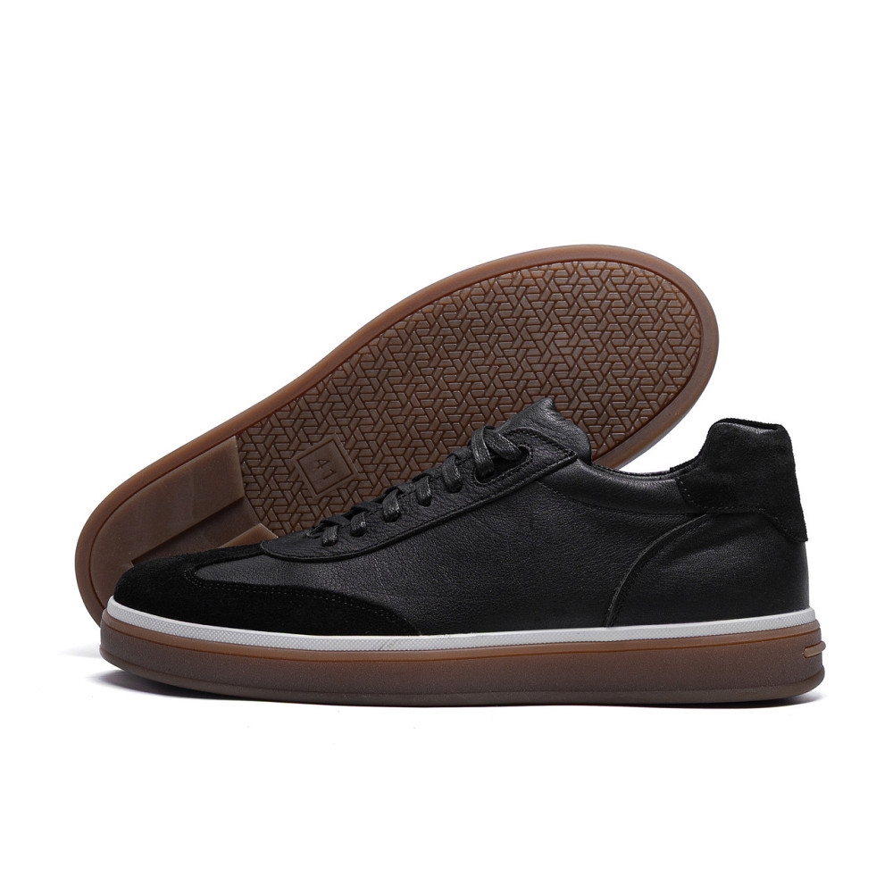 Мужские кожаные кроссовки Classic Black Київ - зображення 1