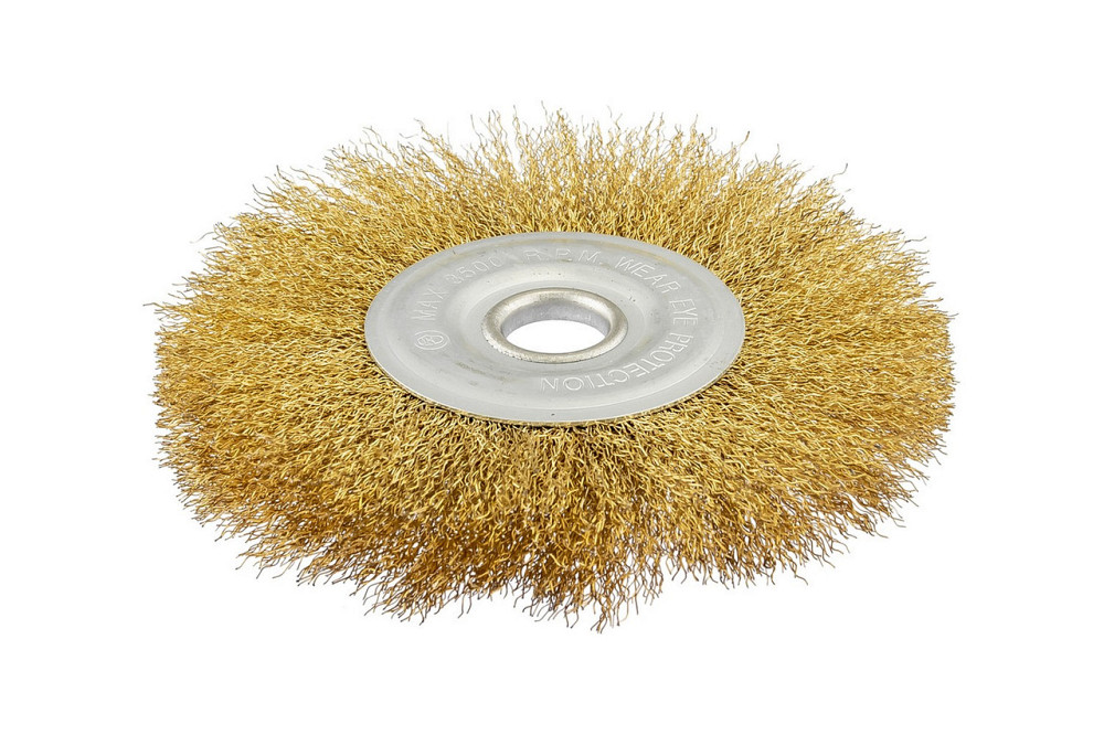 Щетка дисковая MASTERTOOL из латунированной рифленой проволоки Ø 180х22.2 мм 19-9118 Харьков - изображение 1