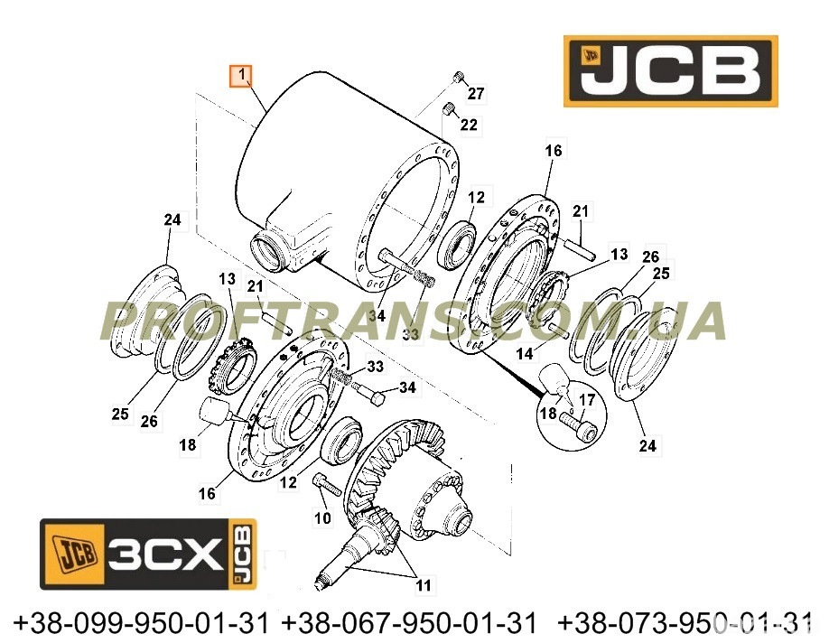 458/M3324 корпус дифференциала JCB CX3 Днепр - изображение 1