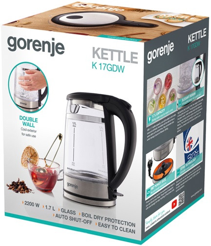 Электрочайник Gorenje K17GDW 1.7 л черный Киев - изображение 10