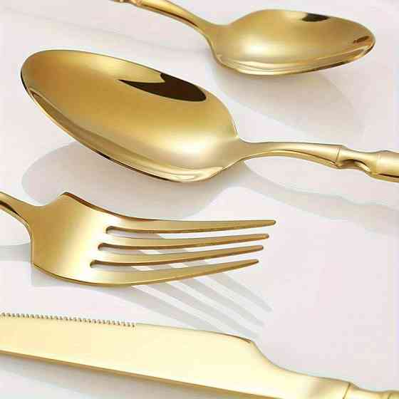 Набор столовых приборов Leeseph 30 предметов 6 персон золото Mv067 Одеса