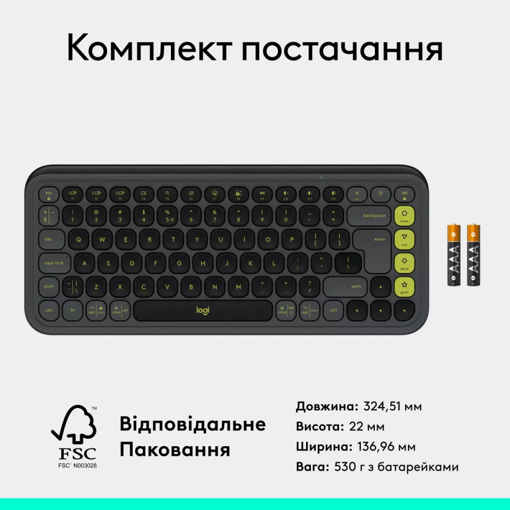 Клавиатура компьютерная безпроводная Logitech POP Icon keys Graphite L920-013157 графитовая Київ - зображення 5