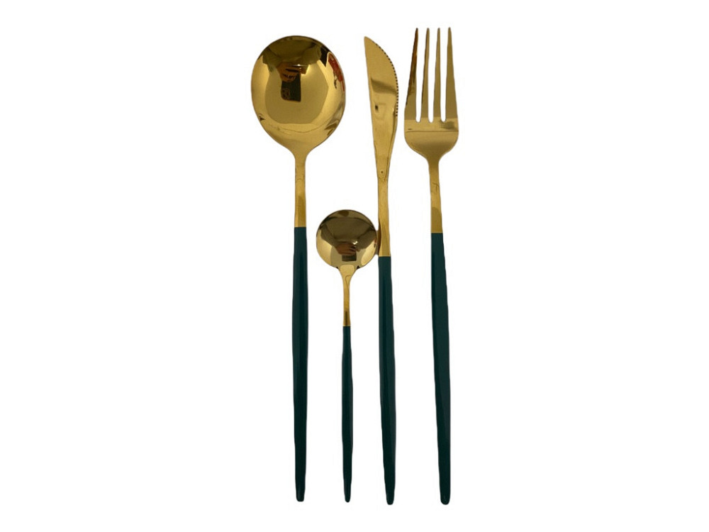 Набор столовых приборов зеленый на 2 персоны (код 00467) Київ - зображення 2