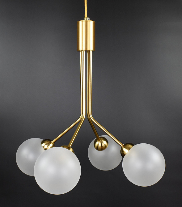 Люстра стельова на 4 лампочки J061/4 Латунь 50-140х37х37 см. Київ - зображення 1