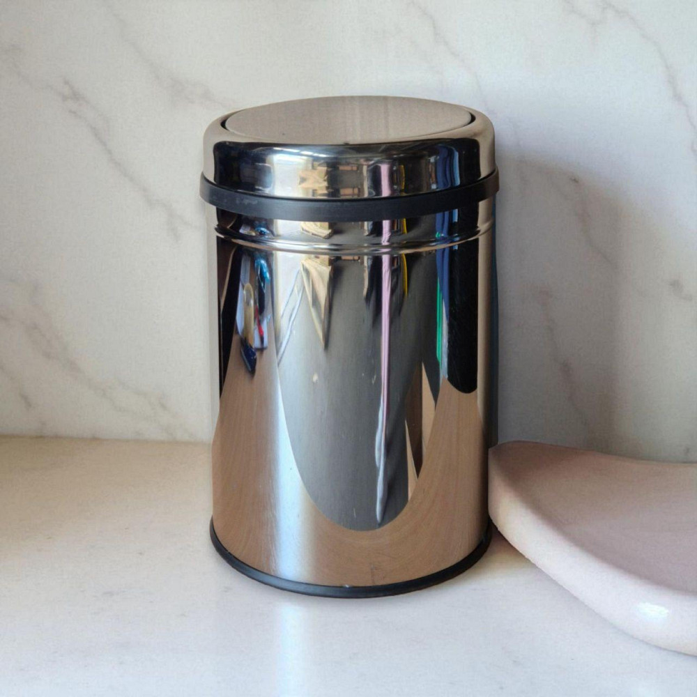 Ведро из нержавеющей стали, с поворотной крышкой, глянец 16 л (0132) Київ - зображення 2