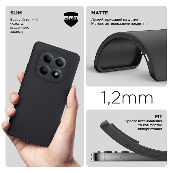 Чохол ArmorStandart Matte Slim Cam Cov для Xiaomi Redmi Note 15 4G/5G/Poco M8 5G Black (ARM89714) Харьков - изображение 3