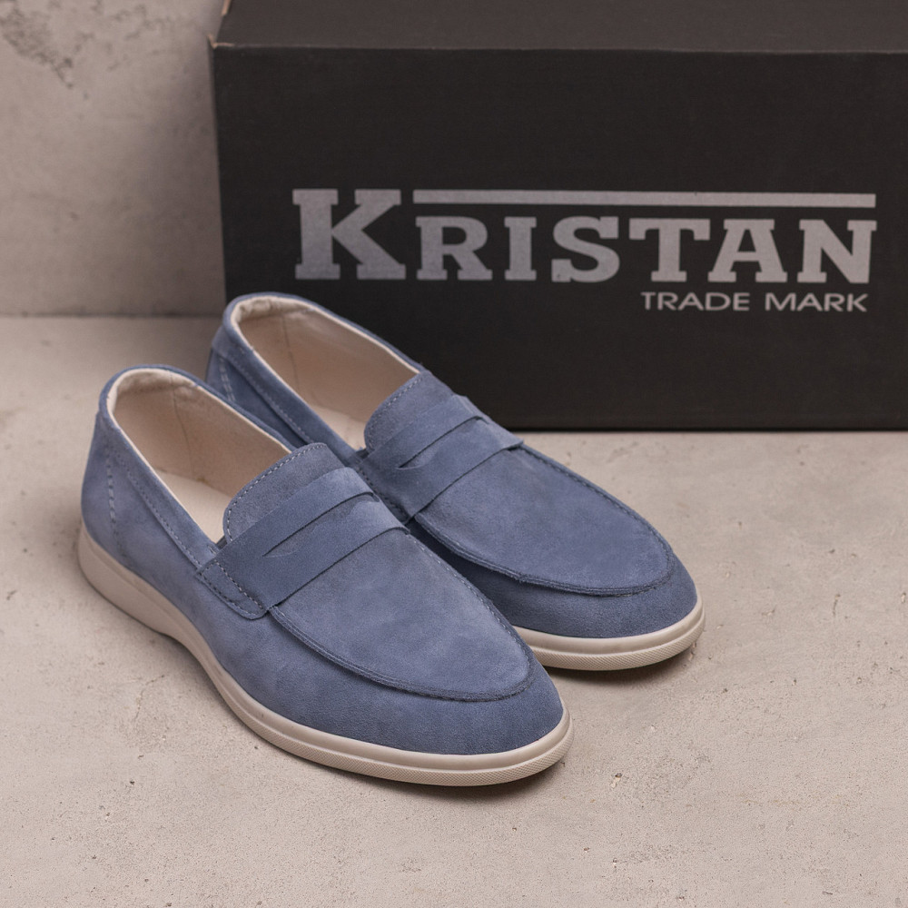 Мужские кожаные лоферы Light gray Київ - зображення 6