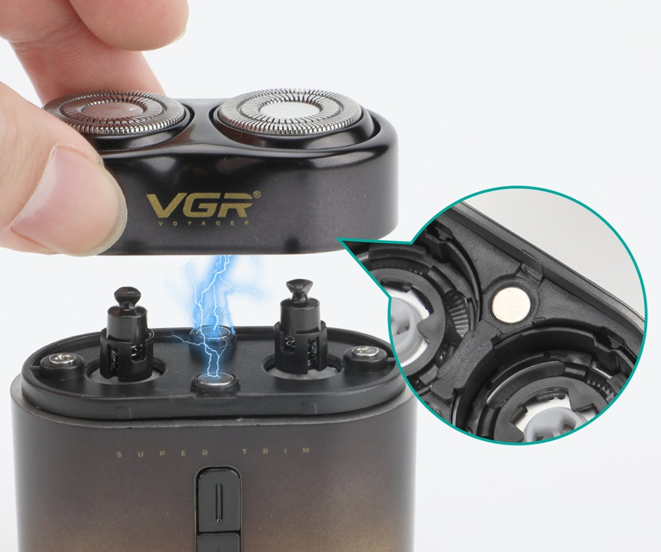 Электробритва VGR V-348 GOLD золотистая Київ - зображення 3