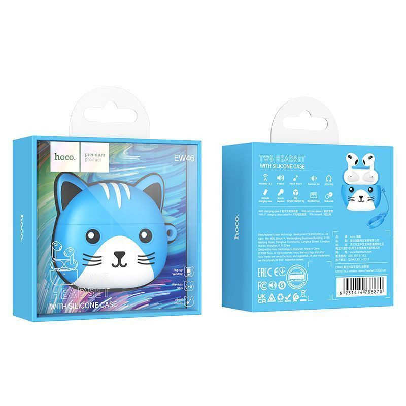 Беспроводные TWS наушники Hoco EW46 Cat Face Case Херсон - зображення 8