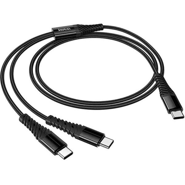 Кабель Hoco X123 2-in-1 Type-C to 2 Type-C 2.4A 1.2m Black Харьков - изображение 1