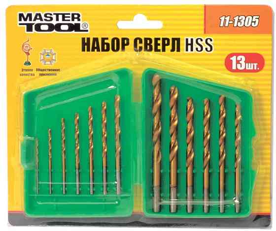 Набор сверл для металла MASTERTOOL 13 шт HSS ТИТАН 1.5-6.5 мм plastic box 11-1305 Харьков