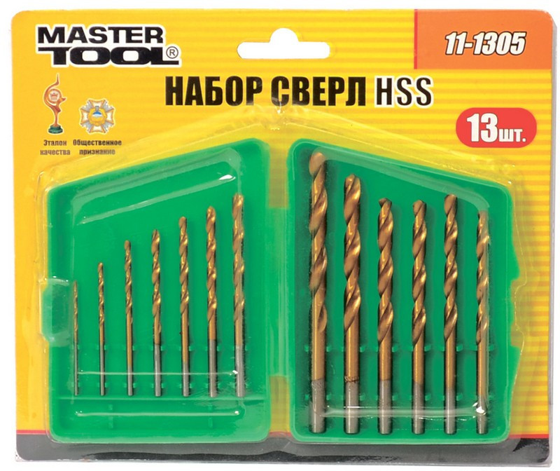 Набор сверл для металла MASTERTOOL 13 шт HSS ТИТАН 1.5-6.5 мм plastic box 11-1305 Харьков - изображение 2
