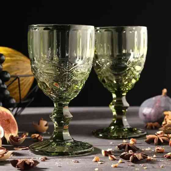 Набор кувшин 1,1 л Elodia Винтаж с бокалами 6 шт по 340 мл изумрудный Одесса