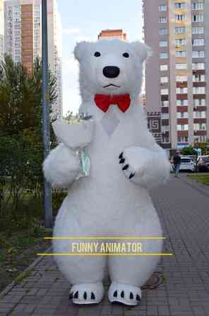 Веселі привітання, аніматори на ваше свято. Білий ведмідь, Ведмедик Тедді, Панда, Пес Патрон, Зайка. Київ