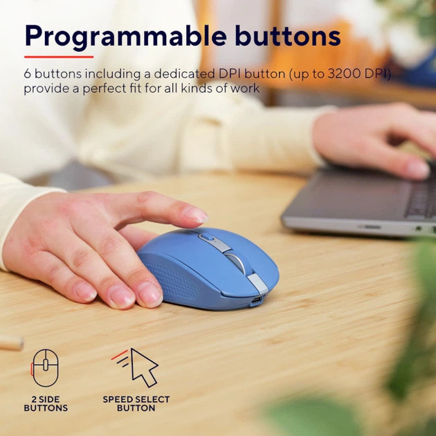 Мышь компьютерная безпроводная Trust Ozaa Compact Multi-Device Wireless Blue 24934_TRUST голубая Київ - зображення 10