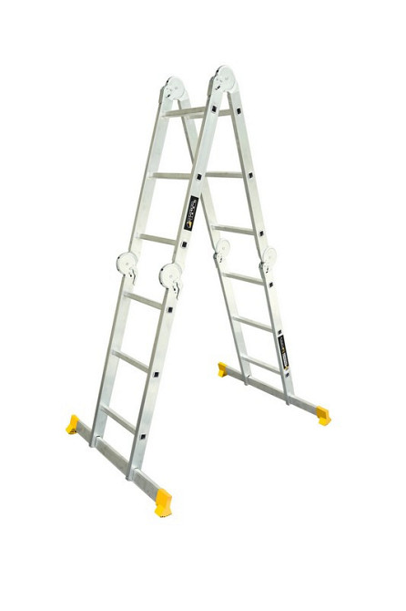 Лестница алюминиевая MASTERTOOL шарнирная 4х3 ступеней h=4400 мм max 150 кг 79-1603 Харьков - изображение 1