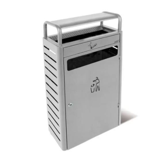 Прямоугольная урна-попелевка 49л серая Київ