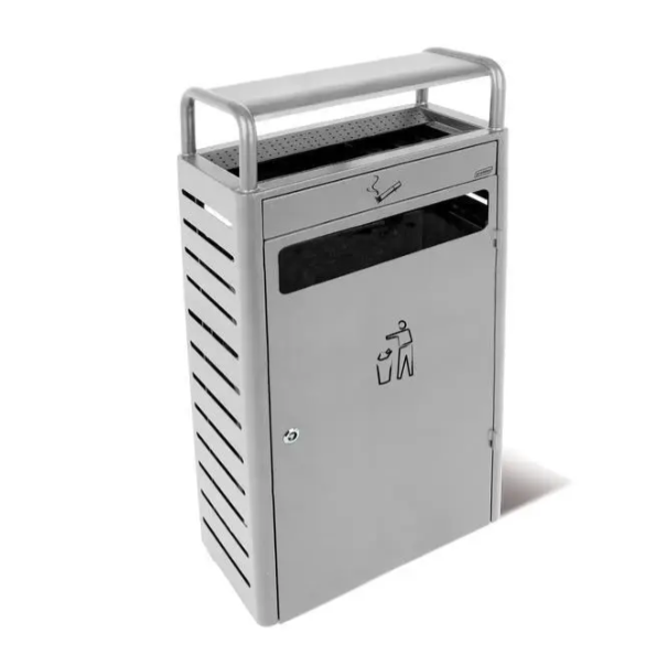 Прямоугольная урна-попелевка 49л серая Киев - изображение 1