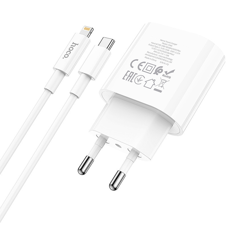 СЗУ Hoco C94A Metro PD20W (1USB-C) + кабель Type-C to Lightning Херсон - зображення 5