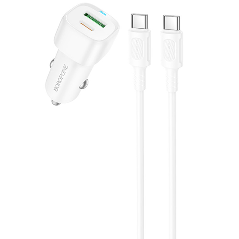 АЗУ Borofone BZ34B Cloud PD20W+QC3.0 total 38W (1USB-A/1C) + кабель Type-C to Type-C Херсон - зображення 1