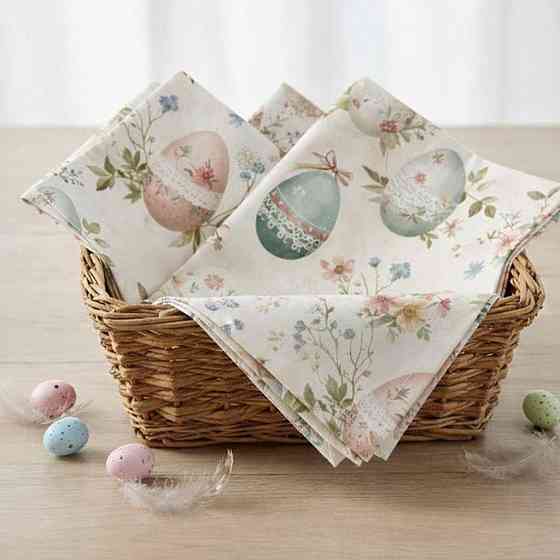 Салфетки Пасхальные прямоугольные 26х39см 5 штуки разноцветные Одесса