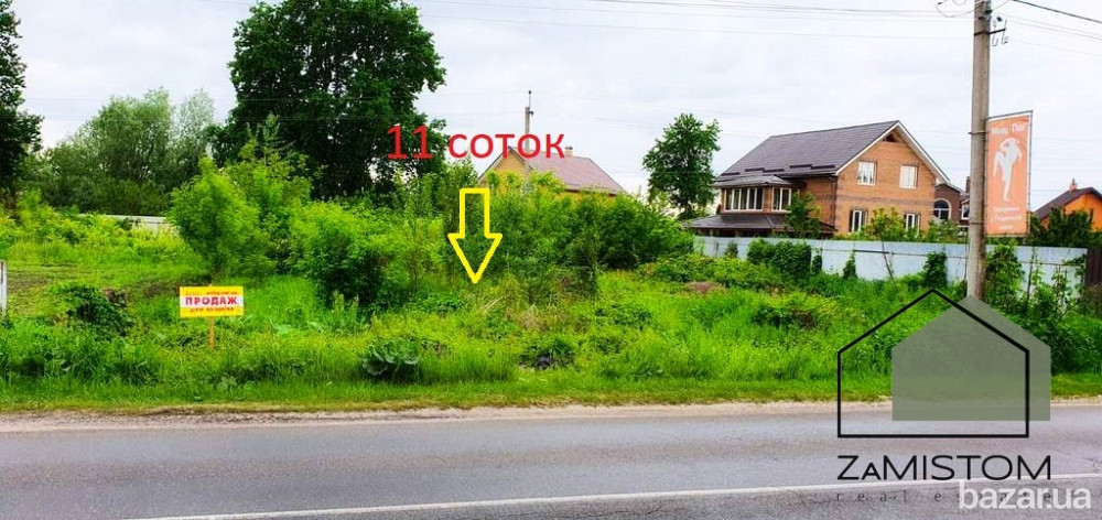 Продаж фасадної ділянки 11 соток в селі Гнідин. Електрика і газ по вулиці, асфальтований під'їзд. 6 Бориспіль - зображення 1