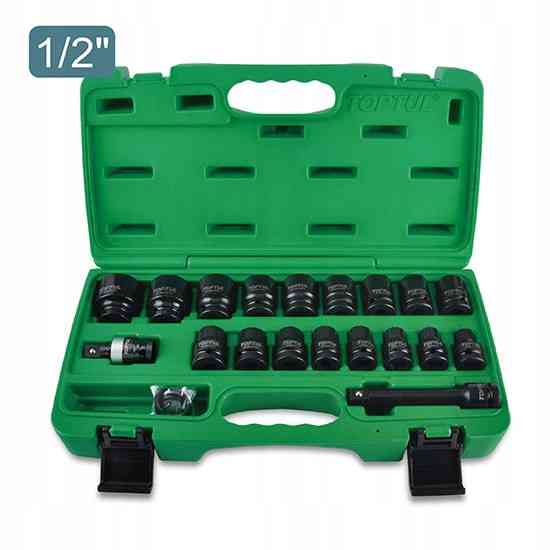 Набор ударных головок для пневмогайковерта TOPTUL 1/2" 10-32мм 27ед. GCAI2701 Харьков