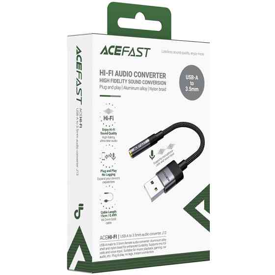 Переходник Acefast J13 USB male to AUX 3.5mm female Херсон