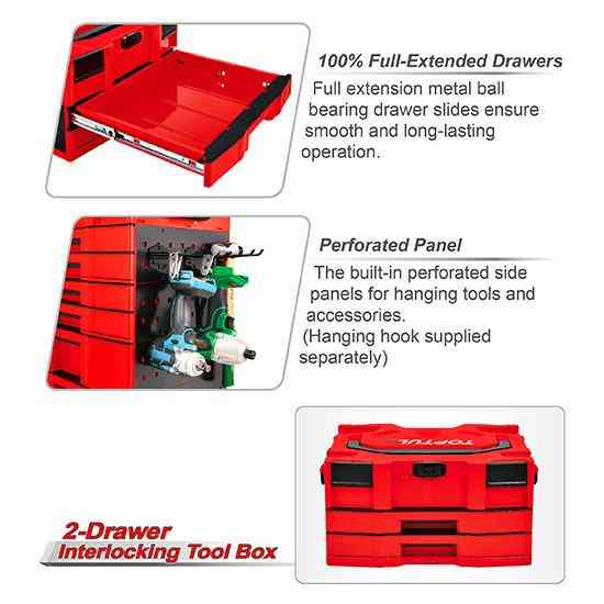Ящик для инструмента модульный 3 секции 456x372x250мм (пластик) TOPTUL TBCE0202 Харьков