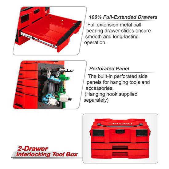 Ящик для инструмента модульный 3 секции 456x372x250мм (пластик) TOPTUL TBCE0202 Харьков - изображение 4