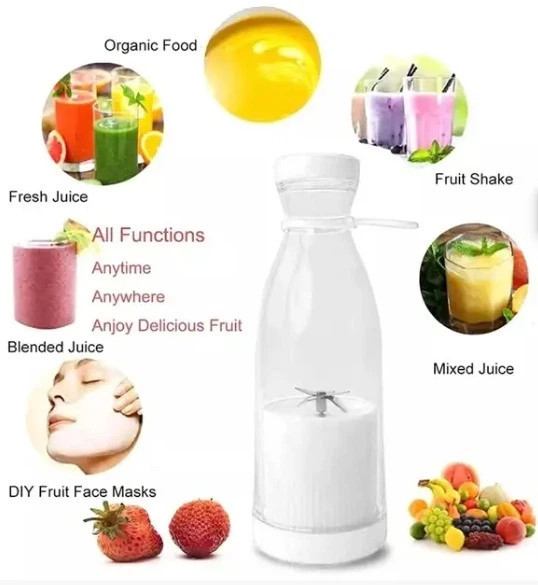 Блендер-шейкер портативный YC-02 420 мл голубой Київ - зображення 3