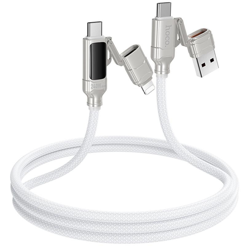Дата кабель Hoco U152 Fortune 4in1 Type-C to Lightning/Type-C to USB 240W (1.2m) Херсон - зображення 3