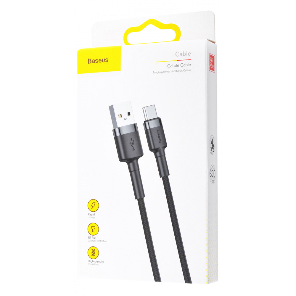 Дата кабель Baseus Cafule Type-C Cable 2A (3m) (CATKLF-U) Херсон - зображення 5