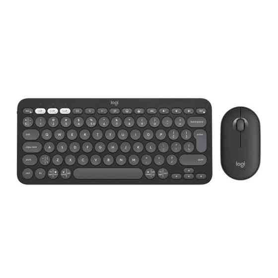 Комплект клавиатуры и мыши компьютерные беспроводные Logitech Pebble 2 Combo Graphite Wireless L920- Київ