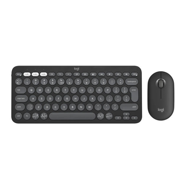Комплект клавиатуры и мыши компьютерные беспроводные Logitech Pebble 2 Combo Graphite Wireless L920- Киев - изображение 1