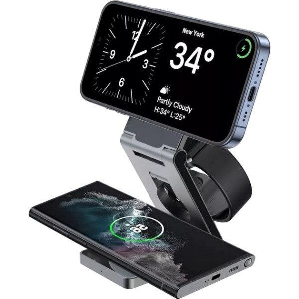 Бездротовий зарядний пристрій Proove Titan Volt 3 in 1 Gray (WSTV15000003) (Код товару:41685) Харків - зображення 5