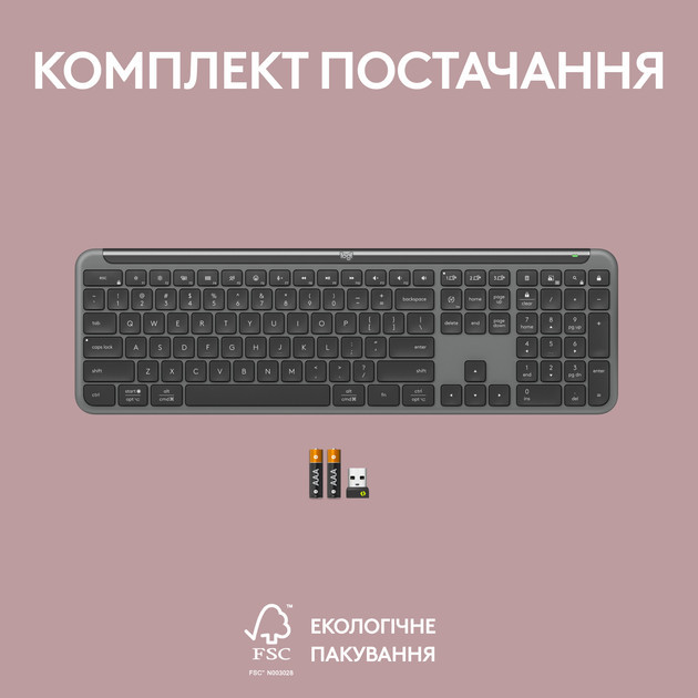 Клавиатура компьютерная безпроводная Logitech Signature Slim Wireless K950 Graphite L920-012465 граф Київ - зображення 8