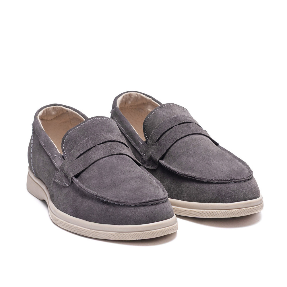 Мужские кожаные лоферы Light gray Київ - зображення 3