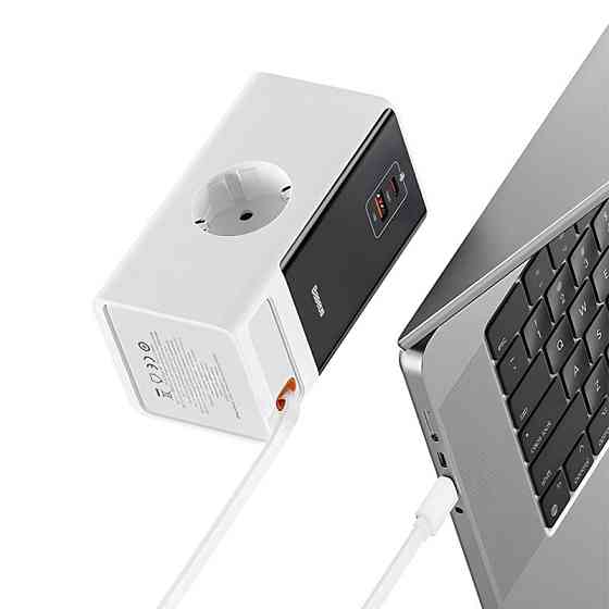 СЗУ Baseus OS PowerCombo Digital PowerStrip+Retractable-C 65W (1USB-A/1C/2Socket) (1.5m) (PSLR000) Херсон