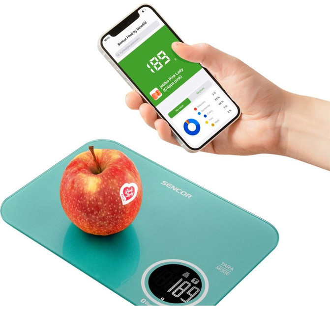 Весы кухонные Sencor SKS7071GR 5 кг бирюзовые Київ - зображення 4