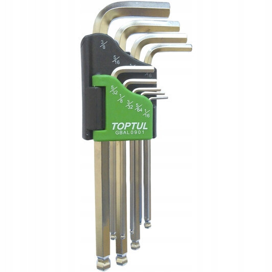Набор шестигранников дюймовых с шаром TOPTUL 1/16"-3/8" 9ед. GBAL0901 Харьков - изображение 2