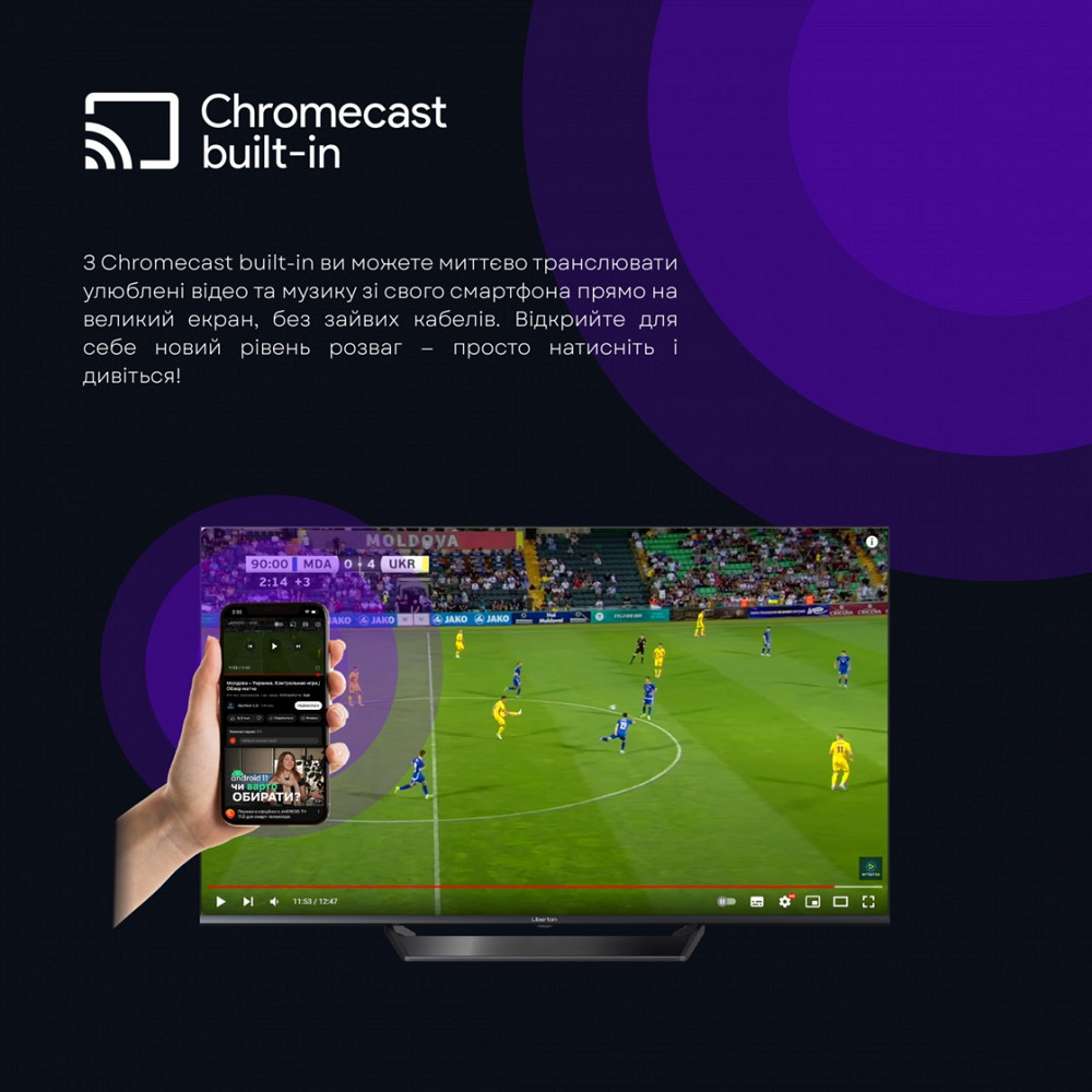 Телевизор Liberton LED LTV-65Q01AT 65 дюймов черный Київ - зображення 8