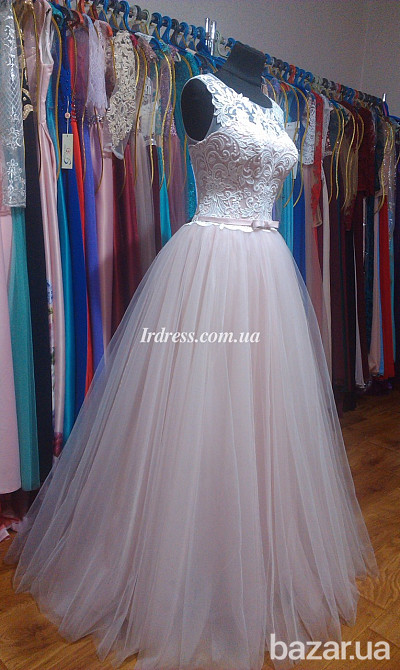 Пудровое платье для свадьбы, росписи, выпускного бала Київ - зображення 3